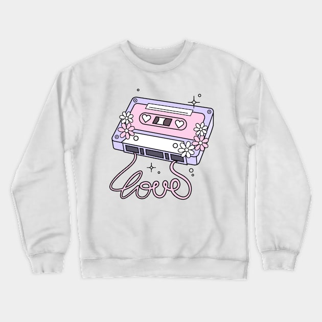 Music Lover's Cassette Crewneck Sweatshirt by TeaTimeTees